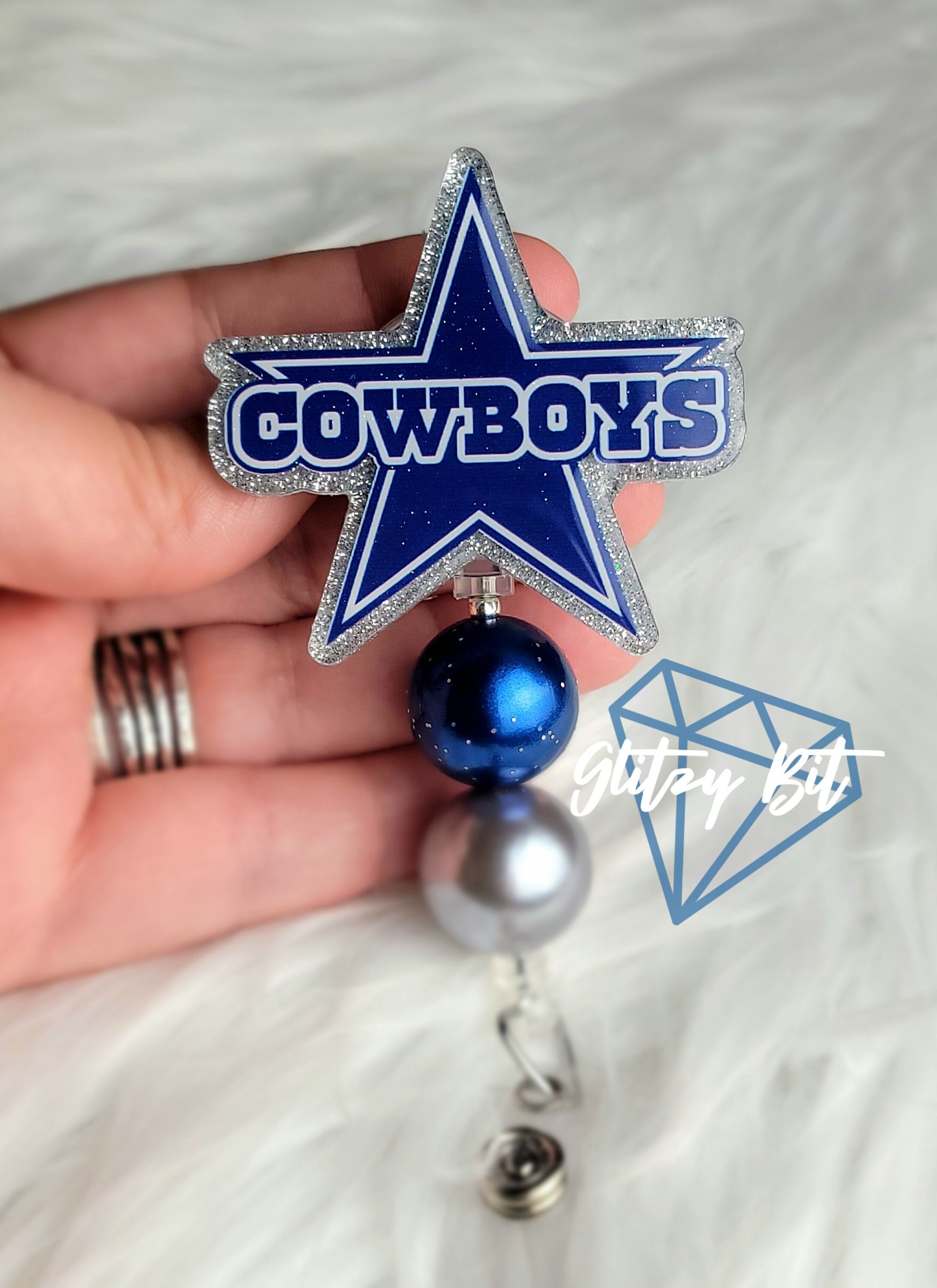 Dallas Cowboys, Badge ID Holder, Fabric Covered Button Badge ID