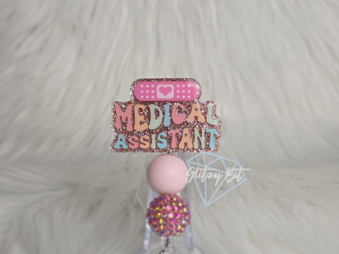 Store Assistant Badge Medical Assistant Badge Reel | Retractable Badge Reel ID Badge Holder ...