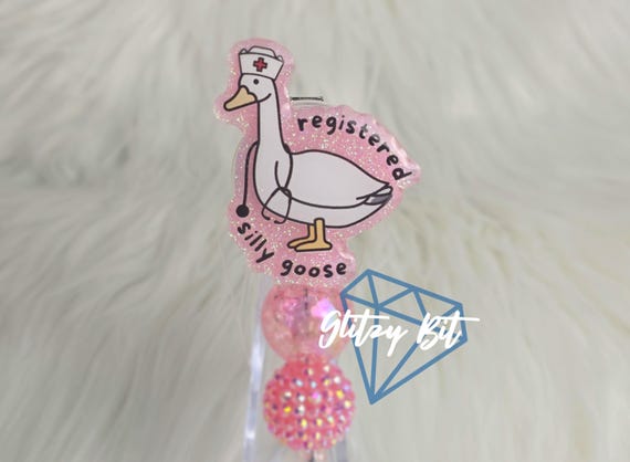 Registered Silly Goose, RN Nurse Badge Reel | Nurse Retractable Badge Reel ID Badge Holder