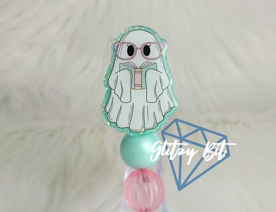 Bookish Ghost | Ghost Reading Book | Book Lover Halloween Badge Reel | RN NP Nurse Teacher Xray Rad Tech Retractable Badge Reel Badge Holder