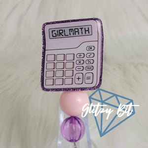 Girl Math Calculator Badge Reel | RN NP Nurse Xray Rad Tech Retractable Badge Reel ID Badge Holder