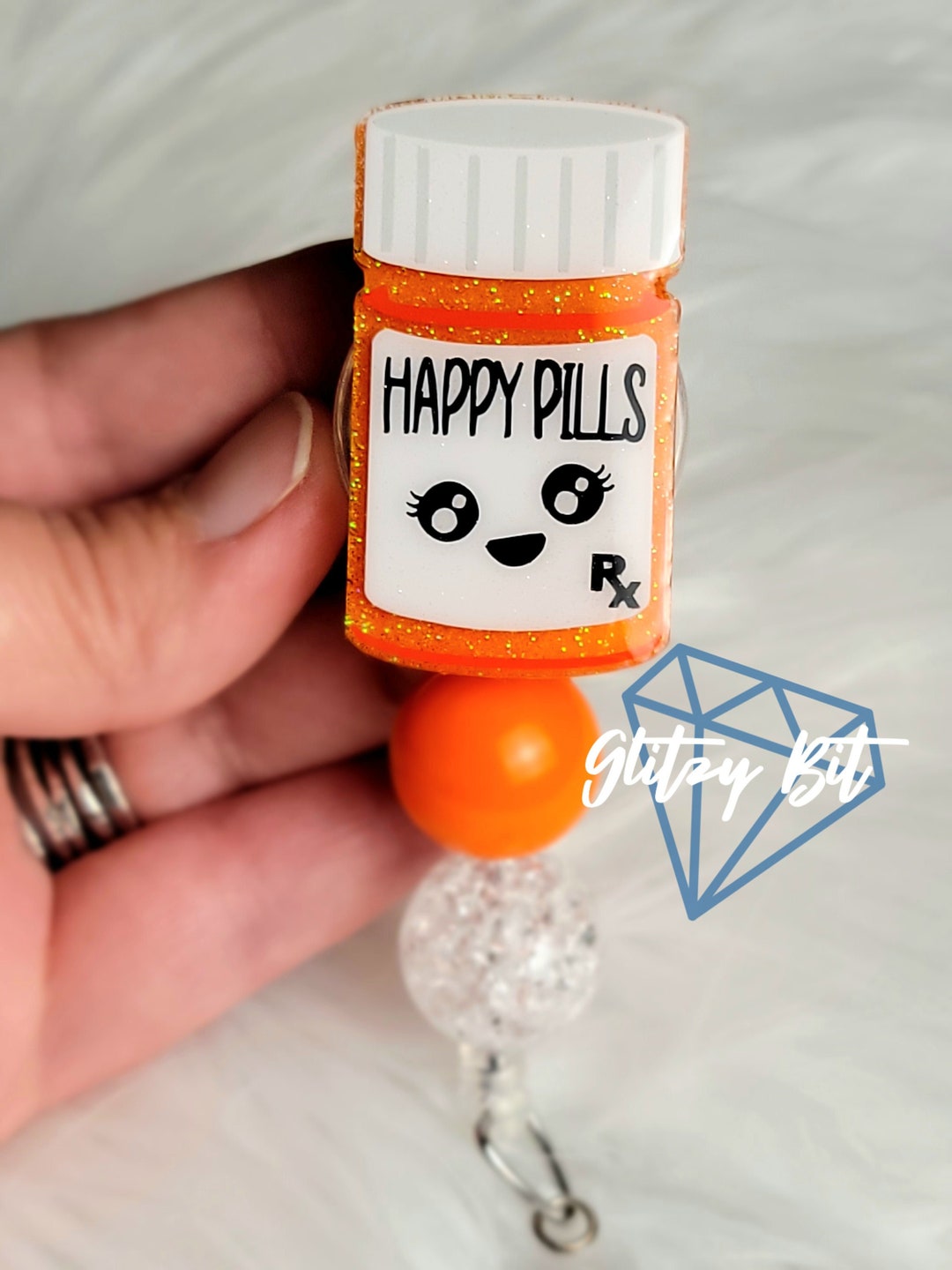 Happy Pills Pill Bottle Pharmacist Badge Reel Etsy