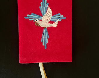 Faux Suede Magnificat Prayer Book Cover - Raspberry Red