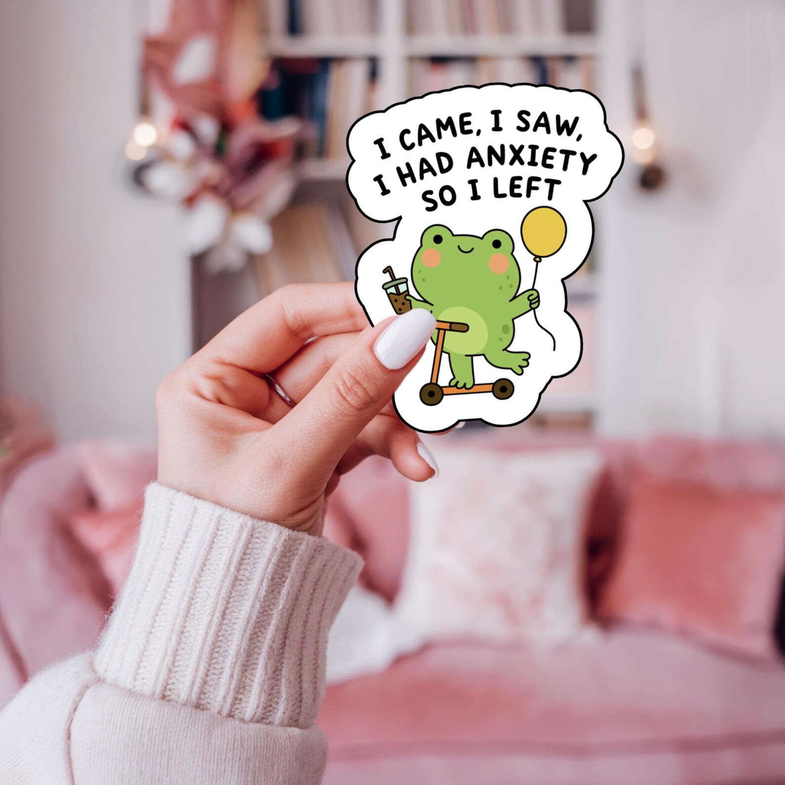 Anxiety Png Design | Funny Frog Sticker Design | Mental Health Png ...