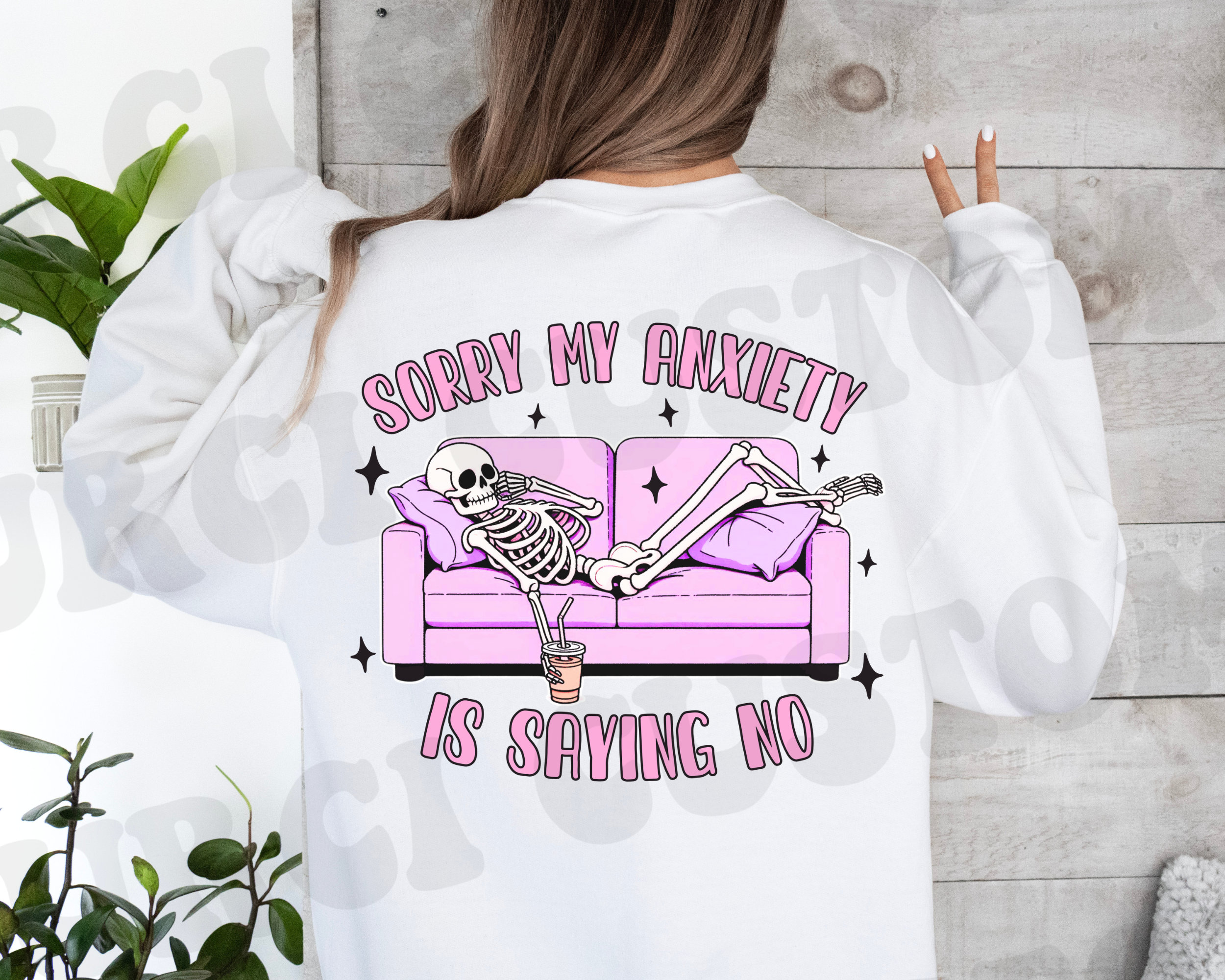 Funny Anxiety Skeleton PNG: Sarcastic Mental Health Design (digital ...