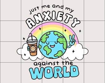 Anxiety Earth PNG: Sarcastic Mental Health Design (Digital Download)