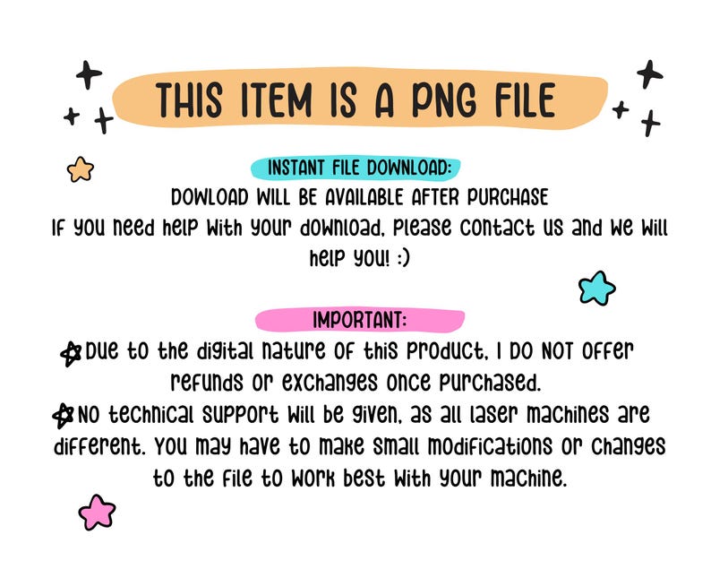 Puede incluir: Un aviso de descarga digital para un archivo PNG. El texto dice "This item is a PNG file."  El texto tambi&eacute;n dice "Descarga de archivo instant&aacute;nea: La descarga estar&aacute; disponible despu&eacute;s de la compra. Si necesita ayuda con su descarga, cont&aacute;ctenos y le ayudaremos! :)"  El texto tambi&eacute;n dice "Importante: Debido a la naturaleza digital de este producto, no ofrezco reembolsos o cambios una vez comprado. No se proporcionar&aacute; soporte t&eacute;cnico, ya que todas las m&aacute;quinas l&aacute;ser son diferentes. Es posible que deba realizar peque&ntilde;as modificaciones o cambios en el archivo para que funcione mejor con su m&aacute;quina."