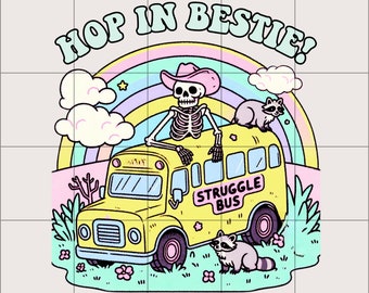 Ônibus de luta em PNG da Bestie: design engraçado de saúde mental (download digital)