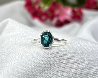 Adorable Paraiba Tourmaline Ring, Tourmaline ring, oval shape ring, silver ring, Best Friend Gift, Gift for Her, Handmade Ring for her,