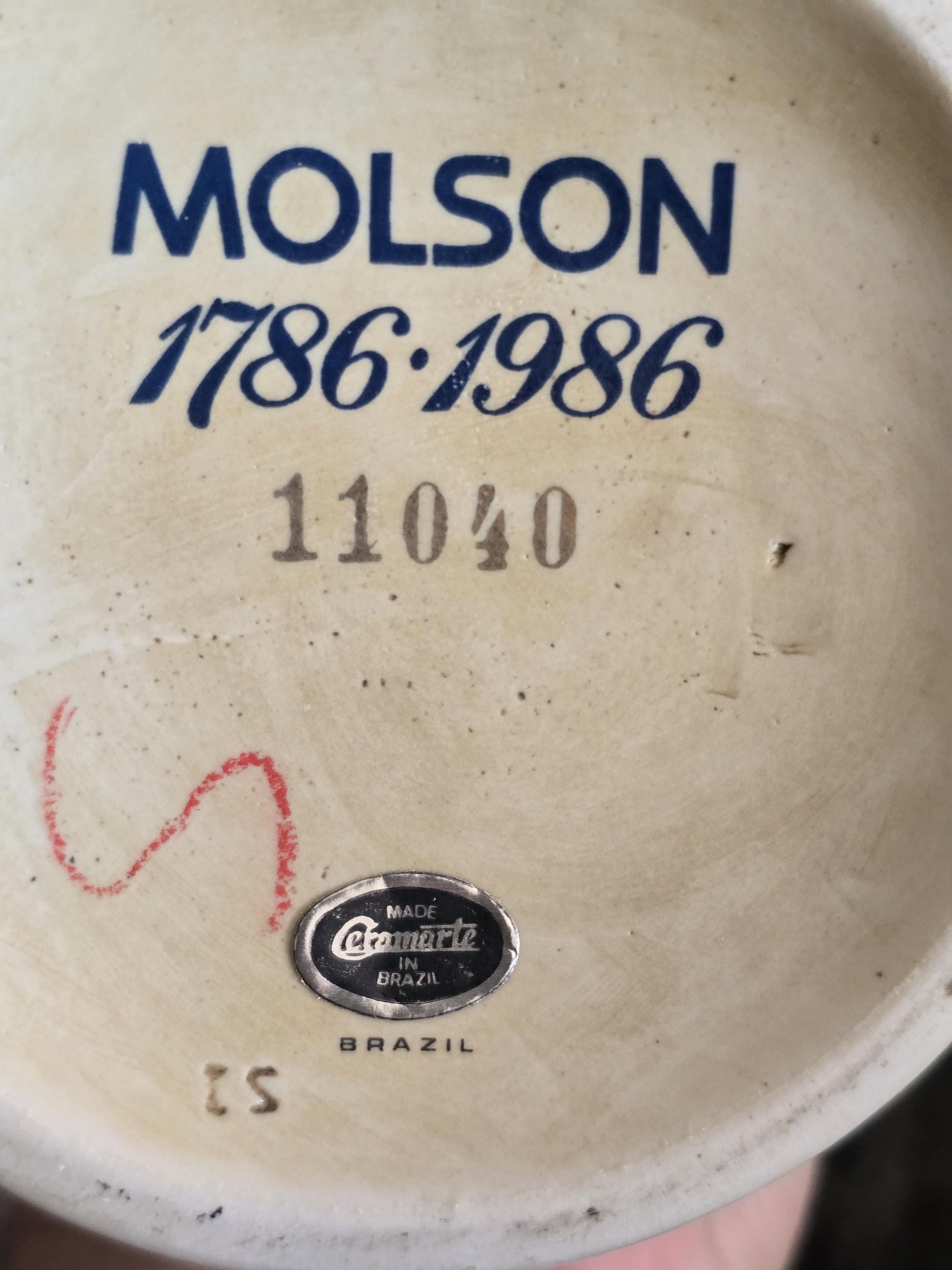 MOLSON Beer Stein Commemorative 200 Year 1786-1986 - Etsy Canada