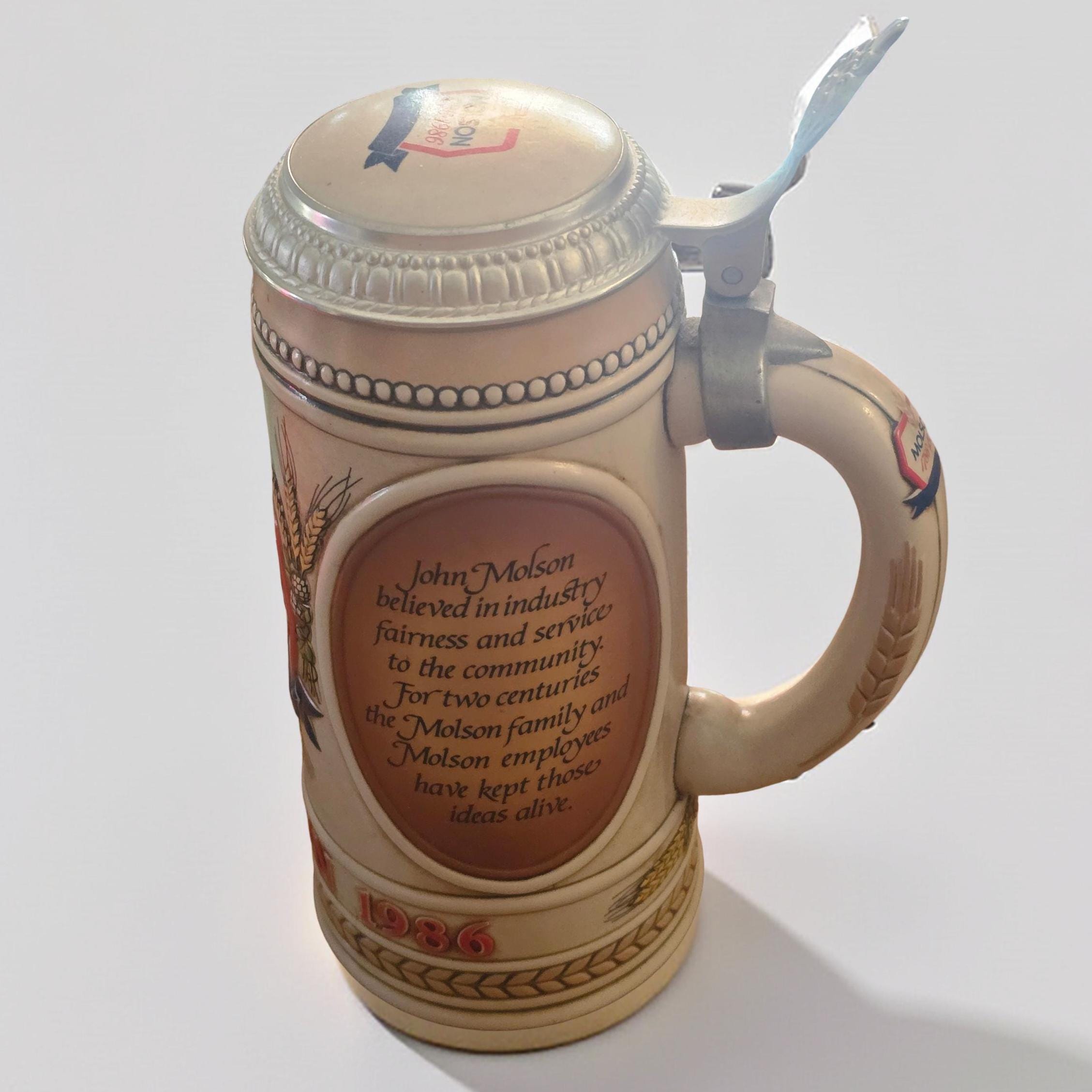 MOLSON Beer Stein Commemorative 200 Year 1786-1986 - Etsy Canada