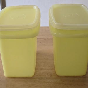 Tupperware Stacking Yellow Containers 1243-4 Vintage 1970's