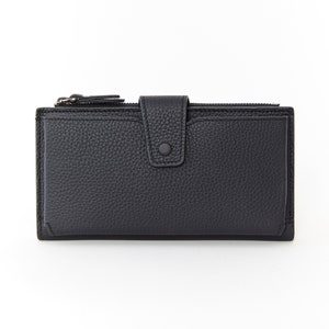 Cartera con funda para teléfono, Cartera de cuero con compartimento para teléfono, Accesorio de viaje, Funda para teléfono, Regalo de Navidad, Cartera de mano para hombre, Regalo hecho a mano