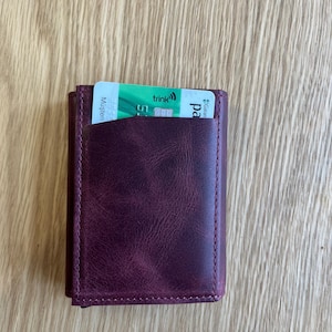 Antic Mocha Leather RFID blocking wallet & Card Holder, Personalized Pop Up Credit Card Case, Minimalist Leather Wallet, Christmas Gift,