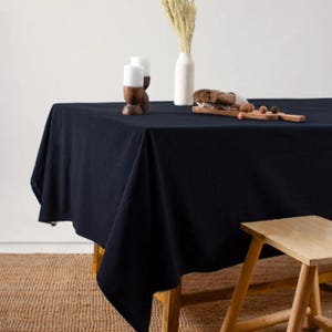 Linen Tablecloth, Black Dining Tablecloth, Picnic Tablecloth