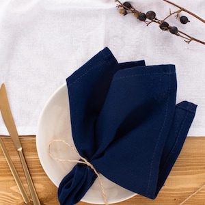 DARK BLUE Napkin, Dark blue wedding table napkins, navy blue linen napkin, dinner linen cloth napkins, washed linen napkins,