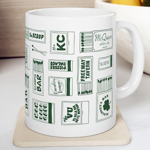 Butte MT Bar Matchbook Design 11oz Coffee Mug | Vintage Montana Souvenir | Unique Pub Artwork Gift