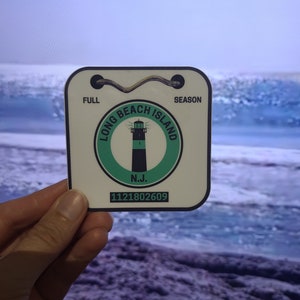 Long Beach Island New Jersey Beach Badge Sticker