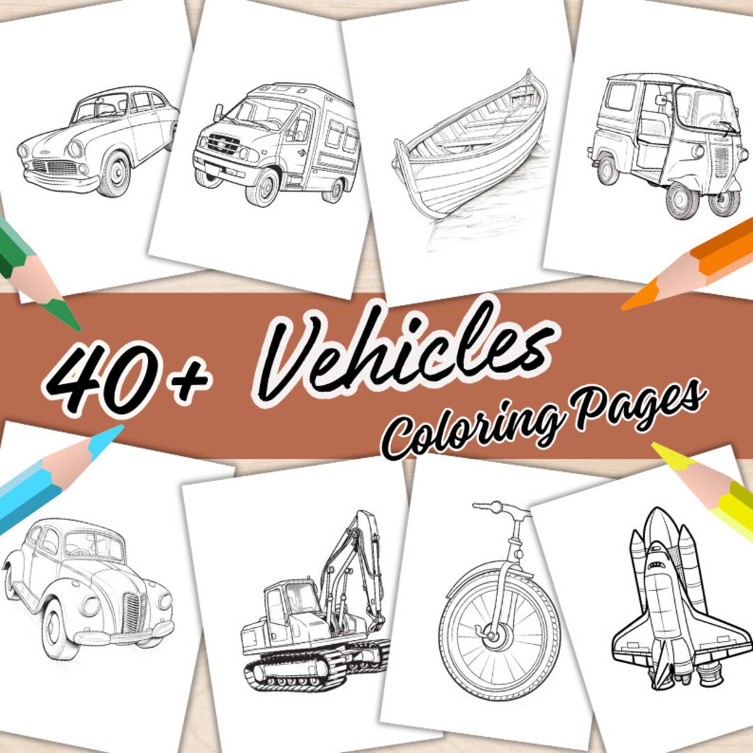 Easy Vehicles Coloring Pages for Kids, Toddlers Preschoolers, Toddlers ...