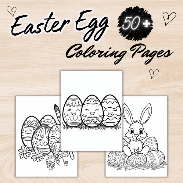 Easter Coloring Pages, 50 Printable Easter Coloring Pages for Kids, Boys, Girls, Teens, Easter Egg Hunt, Rabbit/Bunny, Easter Party Activity