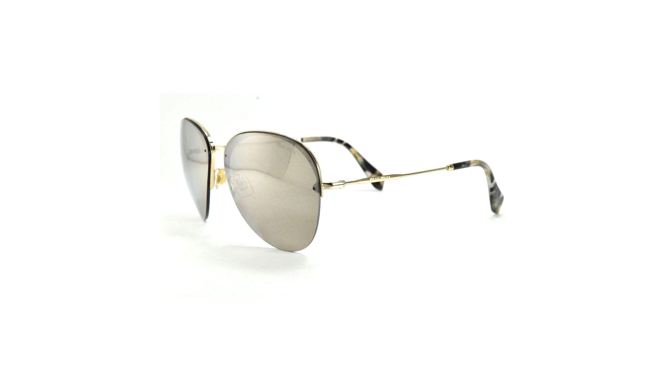 Miu Miu SMU 02T Oversized Square Sunglasses Grey Gold Made in Italy UES-0A7 65mm Miu Miu MU 54ZS M (53 - 19) with Grey lenses and Gold frame  main image 4