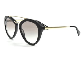 Prada SPR 12q 1AB-0A7 Black Gold / Gray Gradient Lens