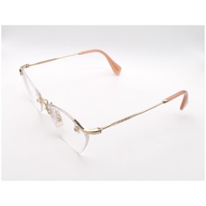 小物 2000s miumiu Rimless glasses Miu Miu MU 54YS 5AK5S0 Rimless Wraparound Black Sunglasses - US