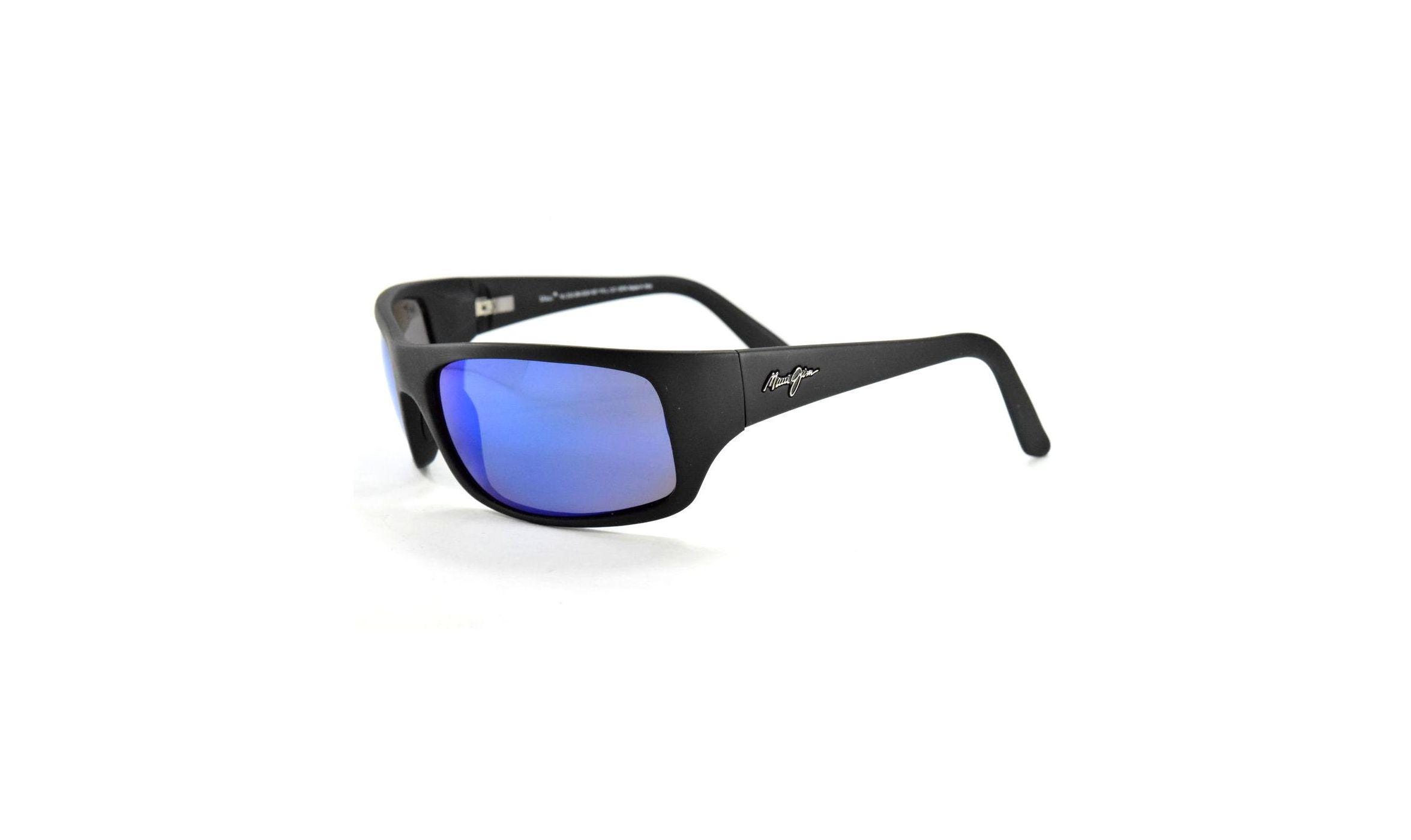 Maui Jim Peahi MJ 202-2M-SGH Sunglasses Black Blue Polarized -SCRATCHED LENS Men main image 2