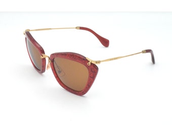 MIU MIU 10N 1AG-2Z1 Red Gold / Brown Gradient Lenses