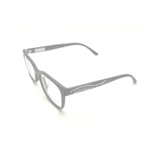May include: Black rectangular eyeglasses with a subtle wave pattern on the temples. The frames are a dark gray color, and the lenses are clear. The glasses are set against a white background.