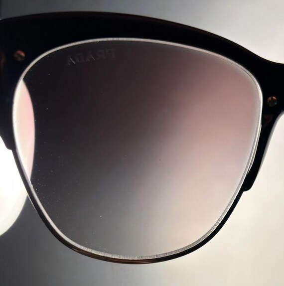 Prada Black & Gold Frame Sunglasses with Gradient Gray Lenses Prada Woman Sunglass Pr B05sf In Grey Gradient | ModeSens main image 4