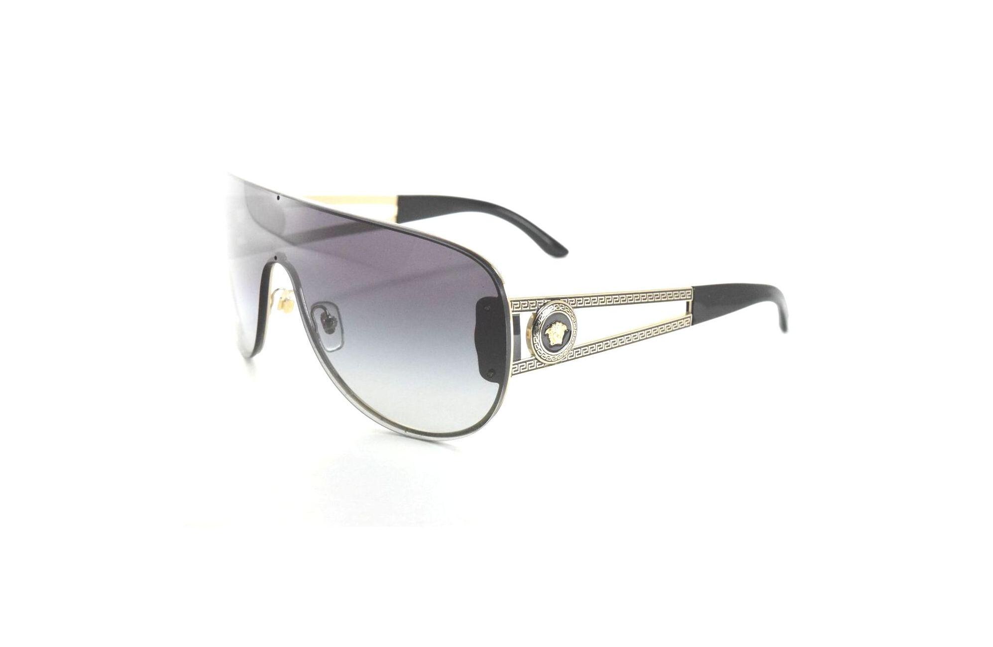 Versace 2166 1252/8g 140 Gold & Black Shield Frame W/grey 