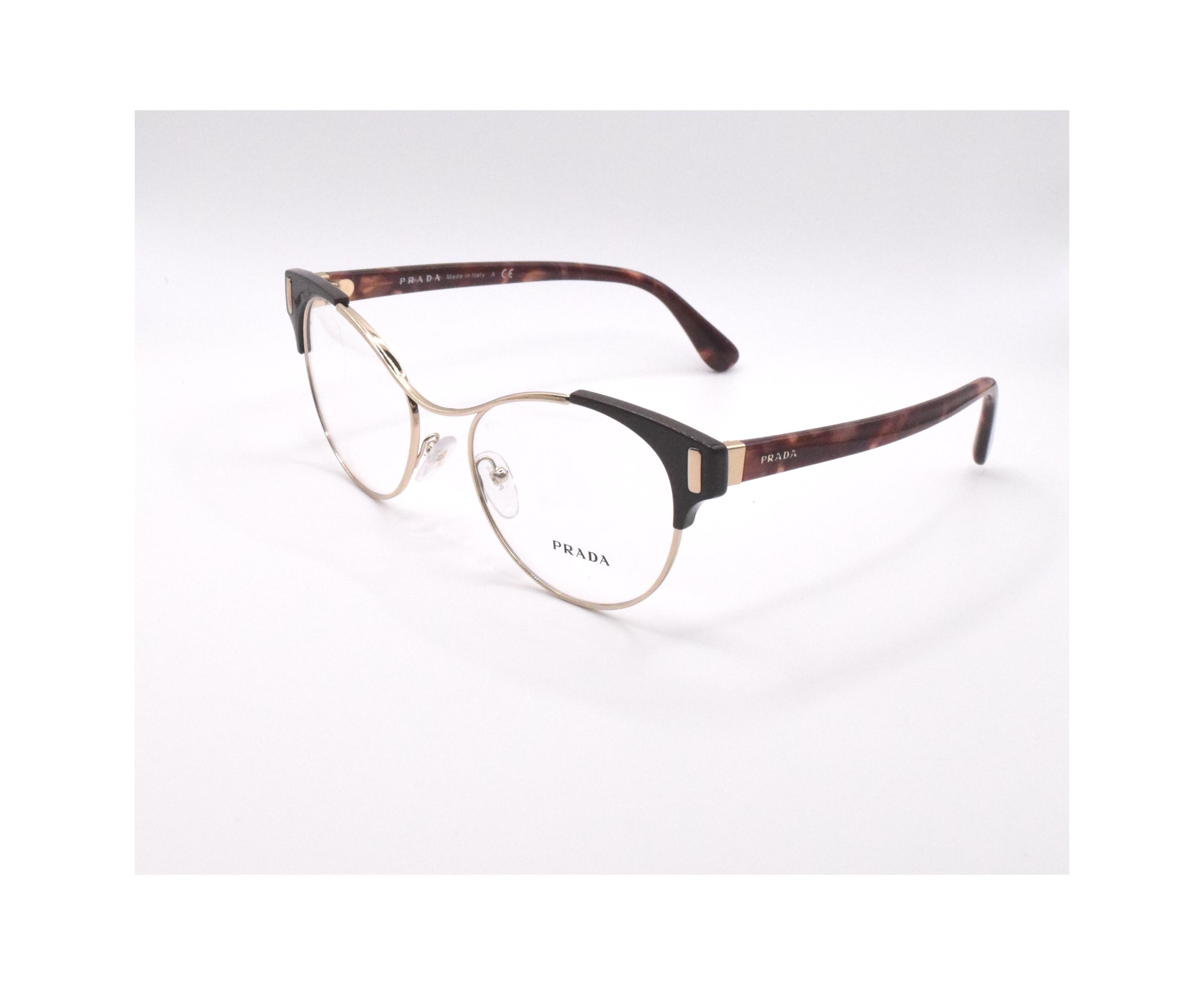 Prada Eyeglasses VPR 61T DHO-1O1 Brown /gold Frame 52 Mm - Etsy display picture 1