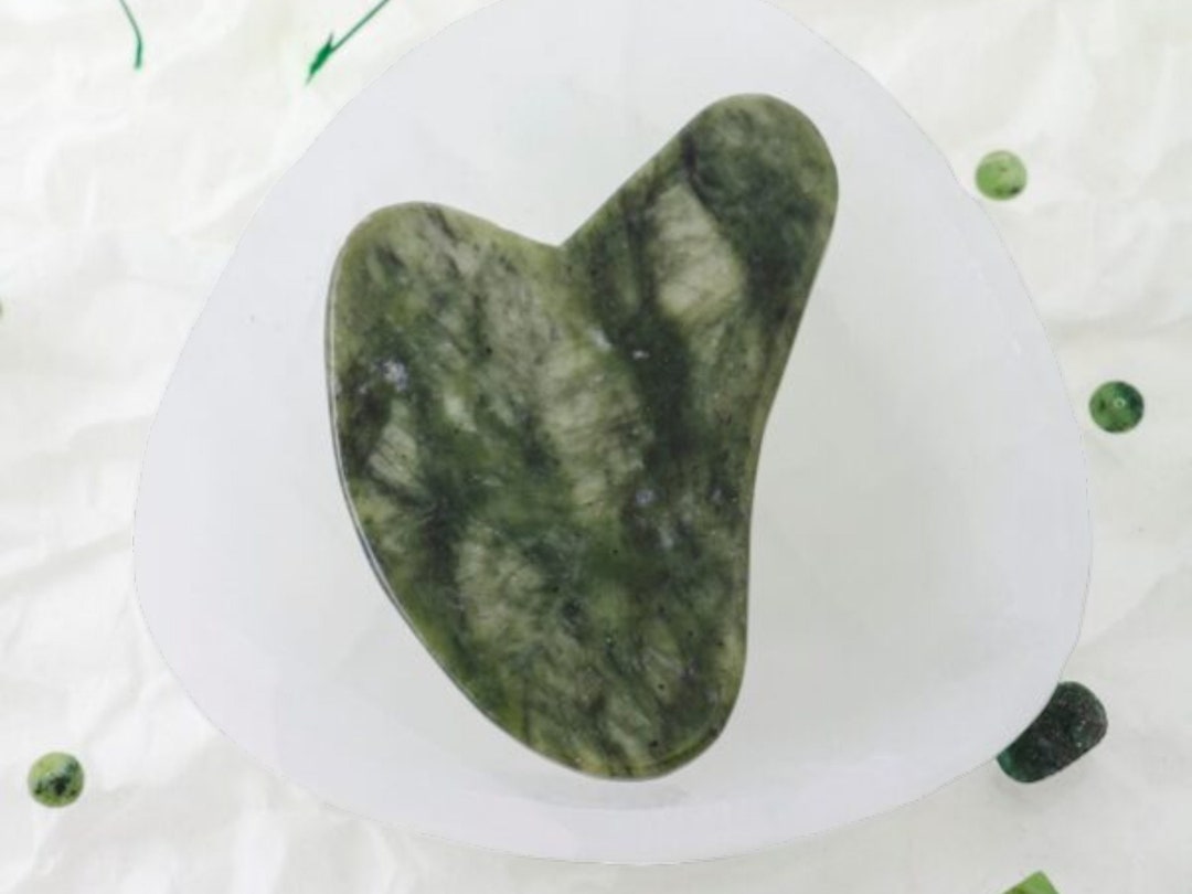 Jade Stone Gua Sha Facial Massage Tool Heartshaped Etsy