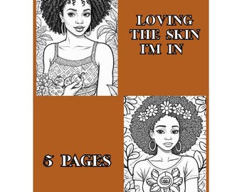 Self Love Coloring Pages | Empowerment Coloring Sheets | Diversity Women Coloring Pages | Confidence Coloring | INSTANT DOWNLOAD