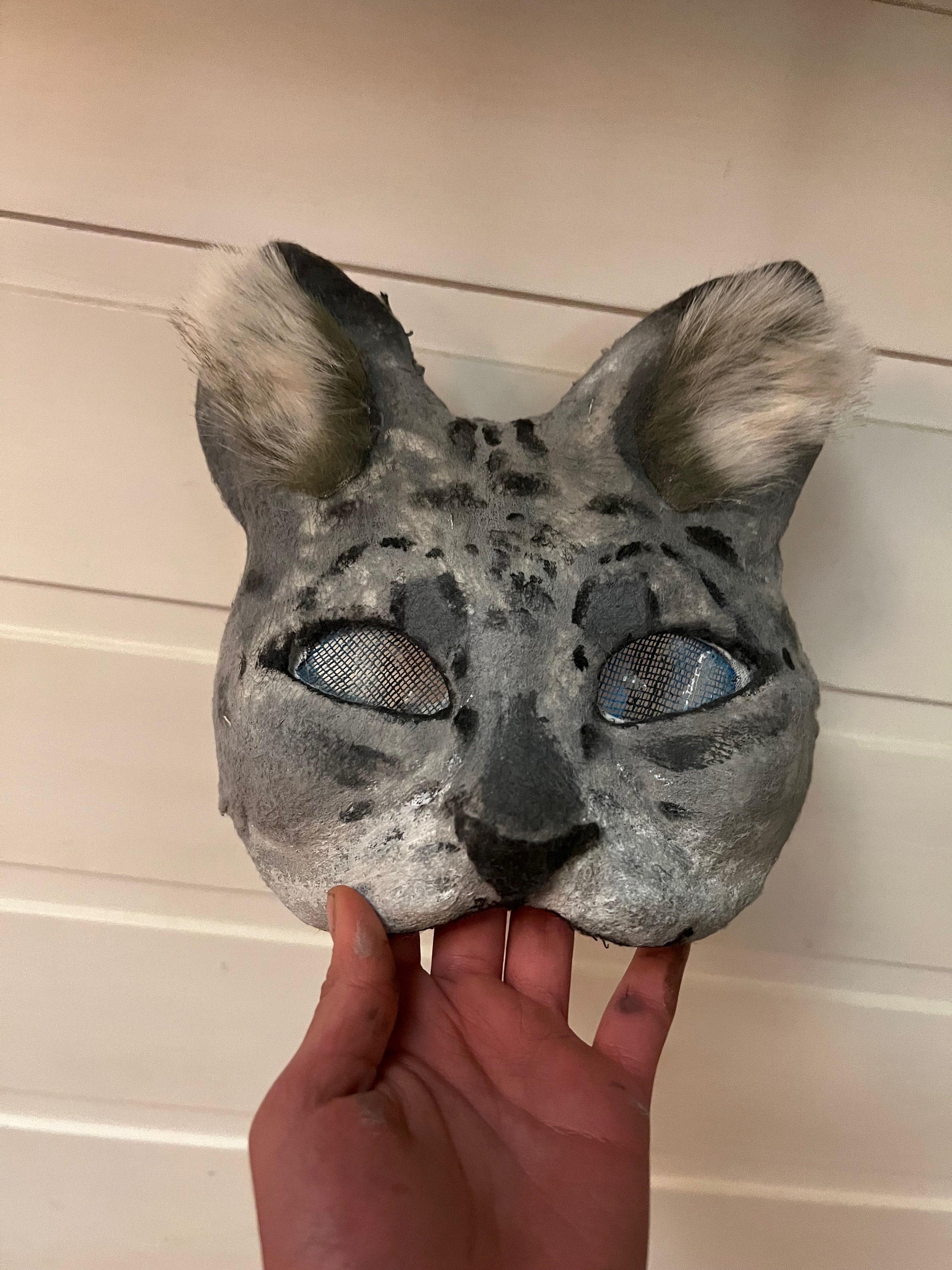 Hand Painted Felted Therian Cat Mask -  Denmark