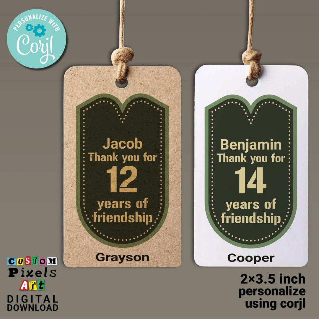 Gift for Friend, Tag for Classmates, Personalized Tag for Buddy ...