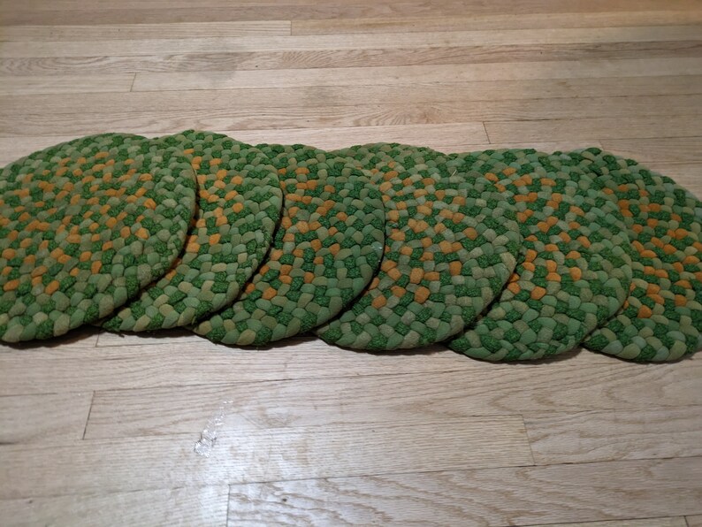 Vintage Braided Chair/seat Pads Set of 6 Etsy