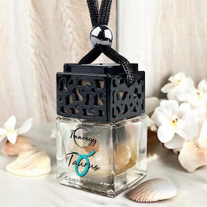 Taurus Zodiac Crystal-Enhanced Oil Diffuser, Hanging Car Air Freshener, Coastal Dreams Scent, 8ml
