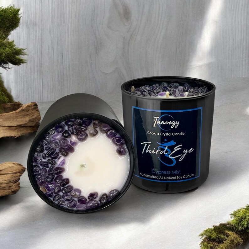 Third-Eye Chakra Crystal-Enhanced Candle - Thumbnail 4