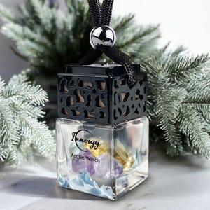 Arctic Winds Crystal-Enhanced Essential Oil Diffuser, Hanging Car Air Fresheners, 8ml