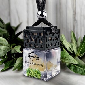 Difusor de aceites esenciales Herbal Tranquility con cristales, ambientador colgante para coche, 8 ml