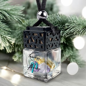 Aries Zodiac Crystal-Enhanced Oil Diffuser, Hanging Car Air Freshener, Arctic Winds Scent, 8ml