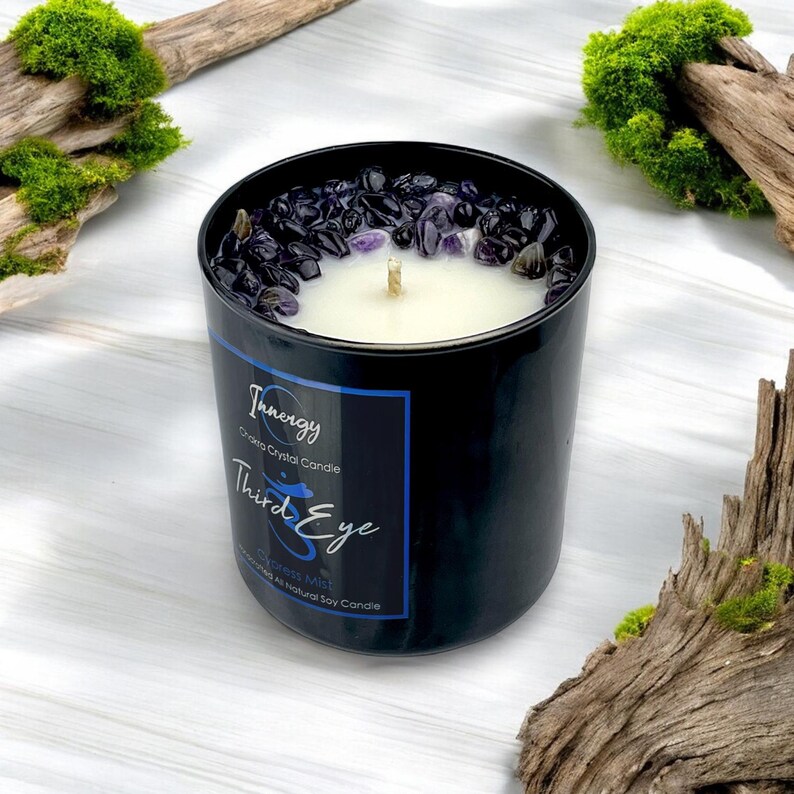 Third-Eye Chakra Crystal-Enhanced Candle
