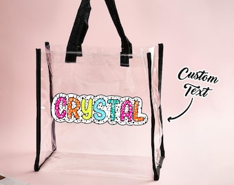 Personalized Name Clear Tote Bag - Ideal Wedding Gift, Bridesmaid Gift