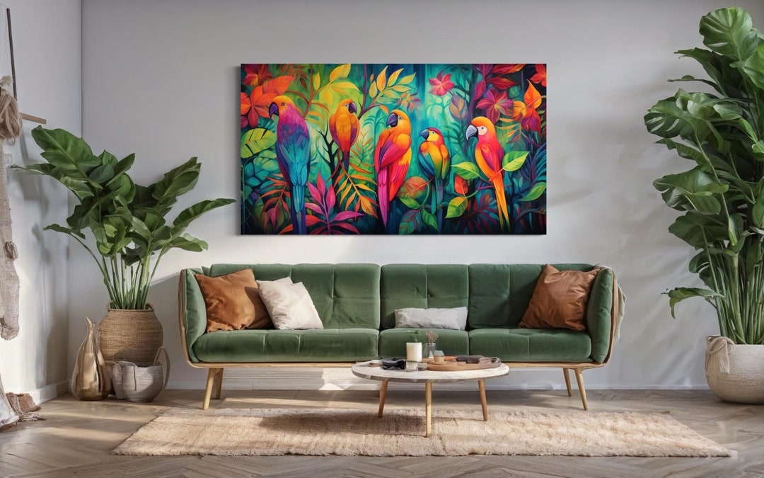 Tropical Birds Wall Decor | Chic Canvas Print for Home & Office ...