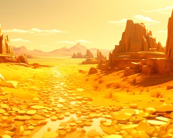 Gold Canyon in Wild West - AI generated Art - Midjourney AI Art - Digital Art for e.g. 4K Frame TV / Smartphone / Tablet - Chancehap