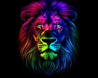 Lion with Aura and green Eyes - AI generated Art - Midjourney AI Art - Digital Art for e.g. 4K Frame TV / Smartphone / Tablet - Chancehap