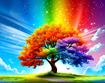 Tree of Magic and Wishes - AI generated Art - Midjourney AI Art - Digital Art for e.g. 4K Frame TV / Smartphone / Tablet - Chancehap