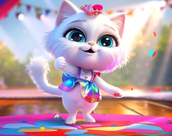 Cat on a Catwalk in Fashion 6 - AI generated Art - Midjourney AI Art - Digital Art for e.g. 4K Frame TV / Smartphone / Tablet - Chancehap